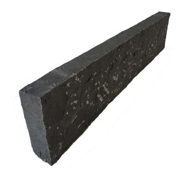 Basalt Kantenstein Mekong 8x25x100 cm anthrazit – Hochwertiger, gespalten bearbeiteter Naturstein für Einfassungen und Gartenprojekte